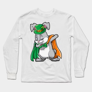 Dabbing Bunny St Patricks Day Boys Leprechaun Irish Long Sleeve T-Shirt